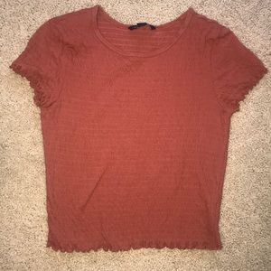 Pumpkin Ribbed American Eagle T-shirt